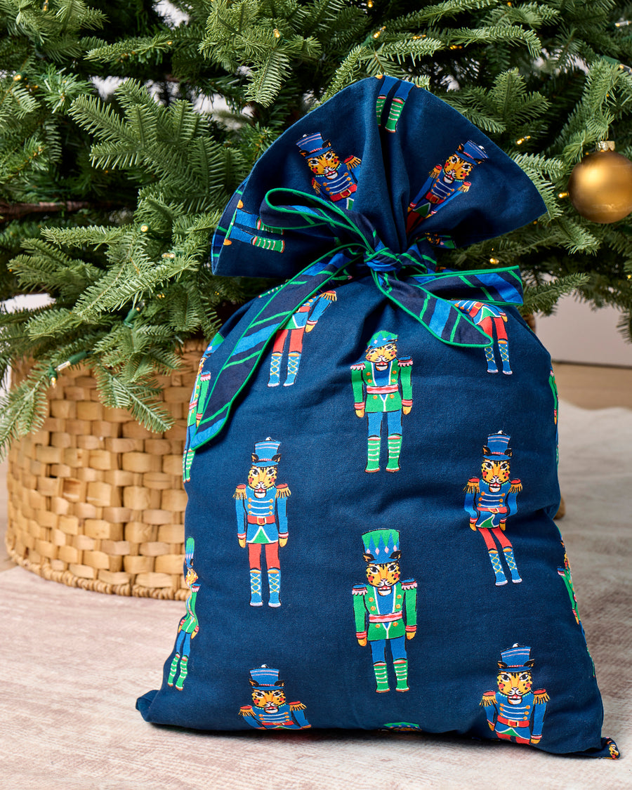 Leopard Nutcrackers - Gift Sack - Navy - Printfresh