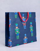 Leopard Nutcrackers - Handmade Gift Bag - Navy