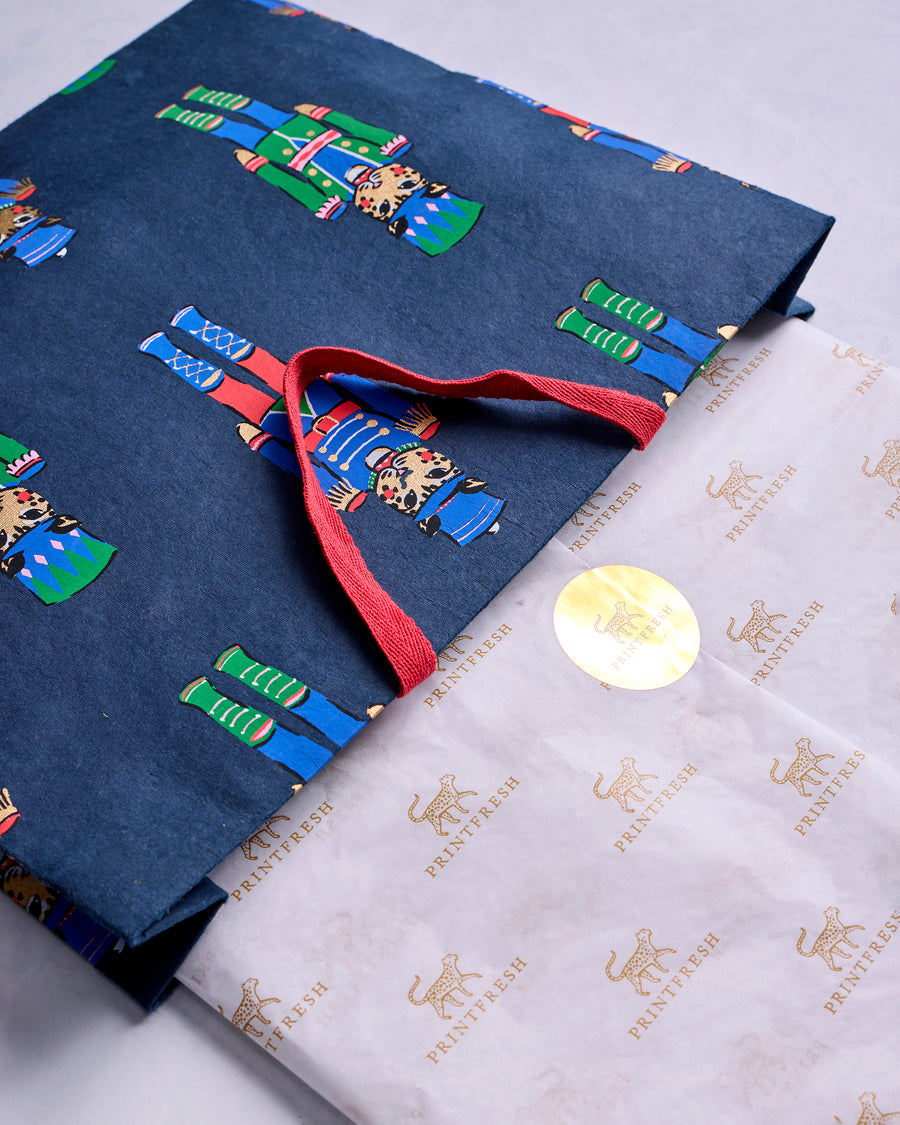Leopard Nutcrackers - Gift Wrapping - Navy - Printfresh