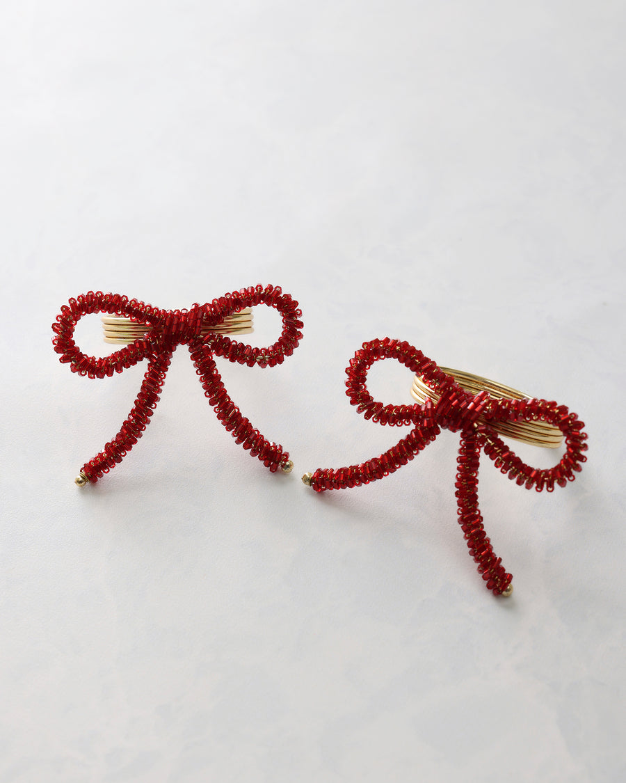 Red - Bow Napkin Ring - Tableau Home