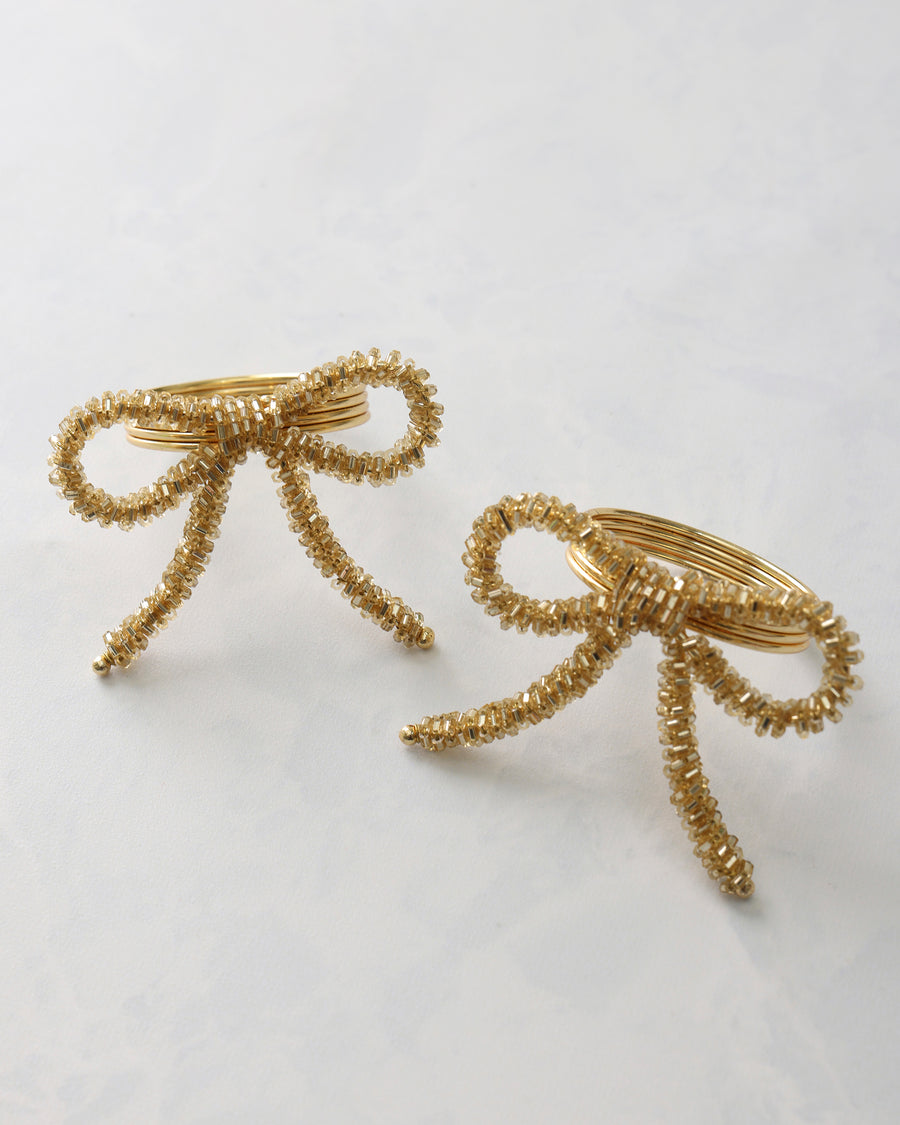 Gold - Bow Napkin Ring - Tableau Home