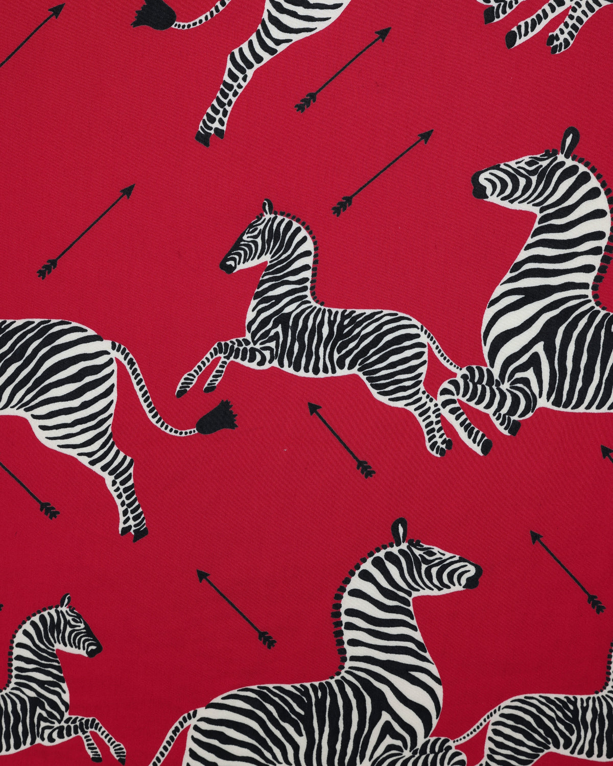 Zebras - Embroidered Velvet Eye Mask - Masai Red
