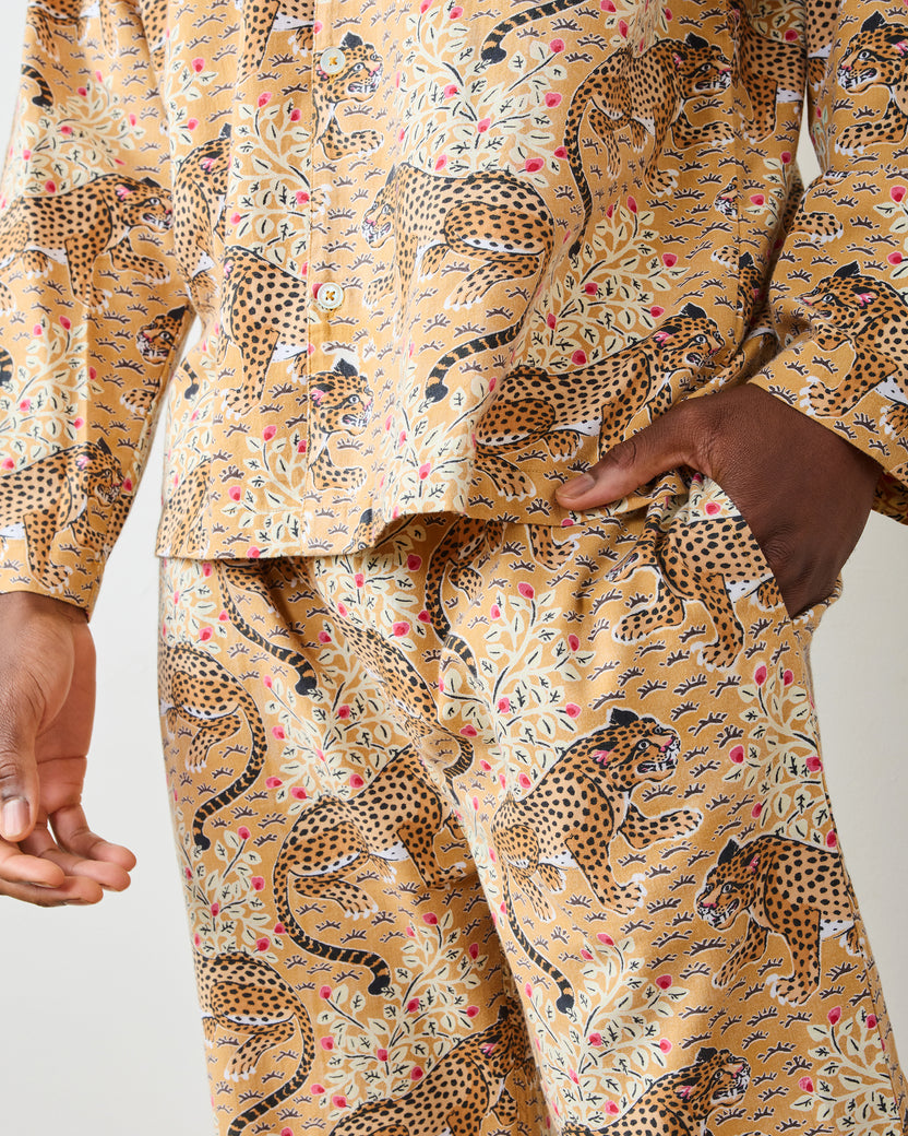 Bagheera - Men's Lightweight Flannel Long PJ Set - Tobacco - Printfresh