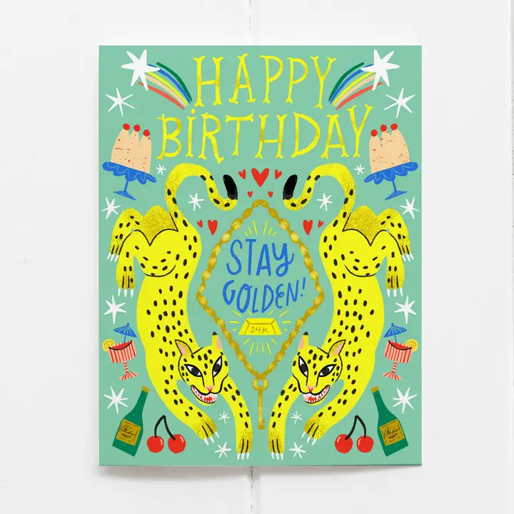 Olive & Company - Stay Golden Birthday Card - Multi - Printfresh