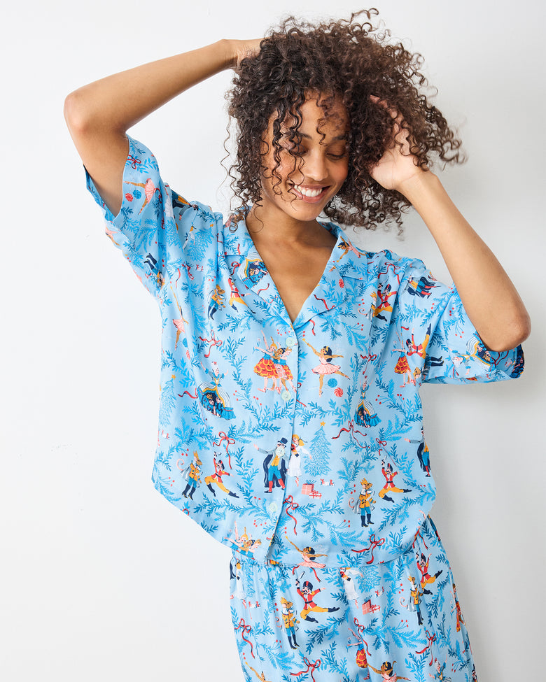 Nutcracker Dreams - Petite Eco Satin Wildest Dreams Set - Blue Slipper - Printfresh