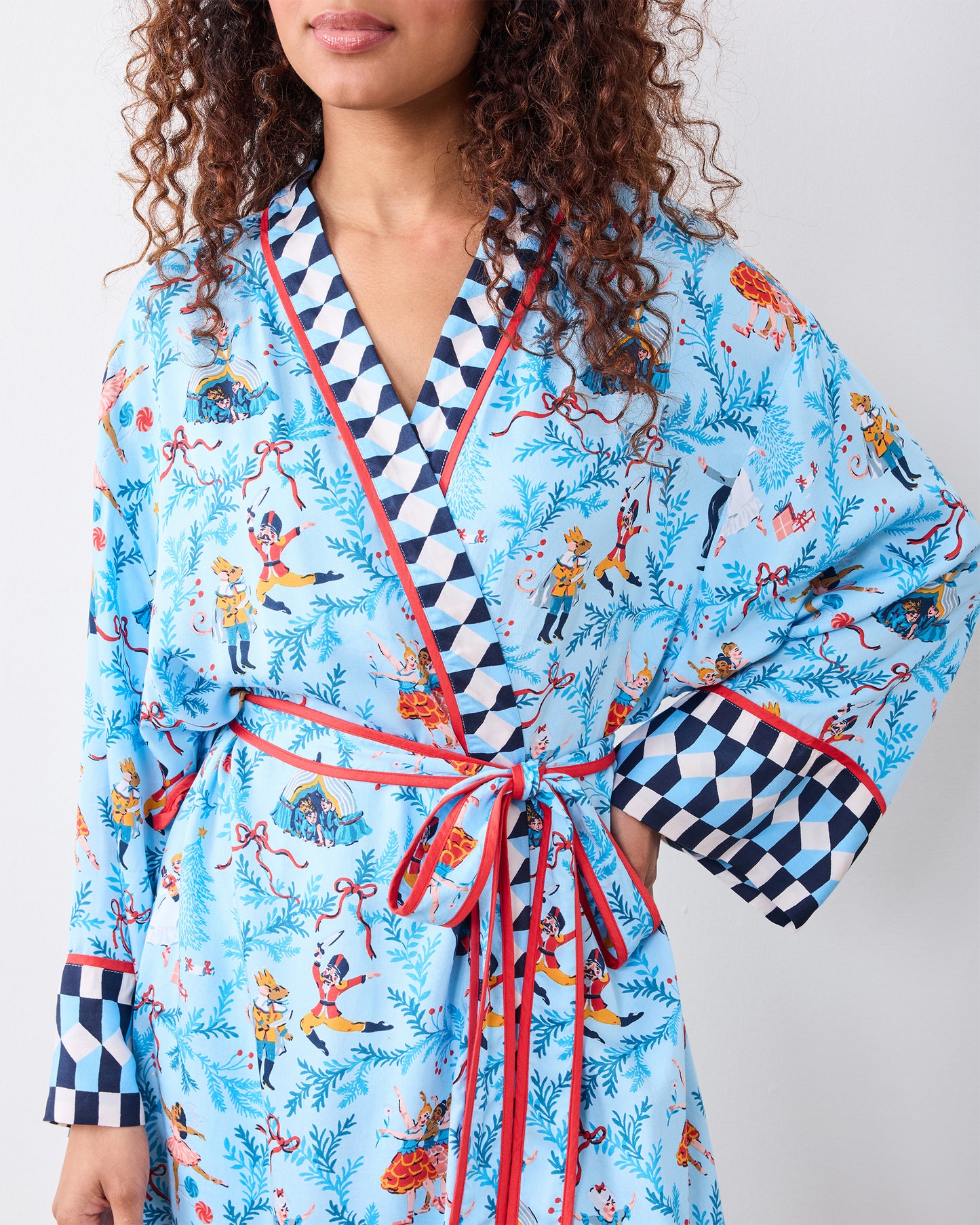 Nutcracker Dreams - Eco Satin Robe - Blue Slipper - Printfresh