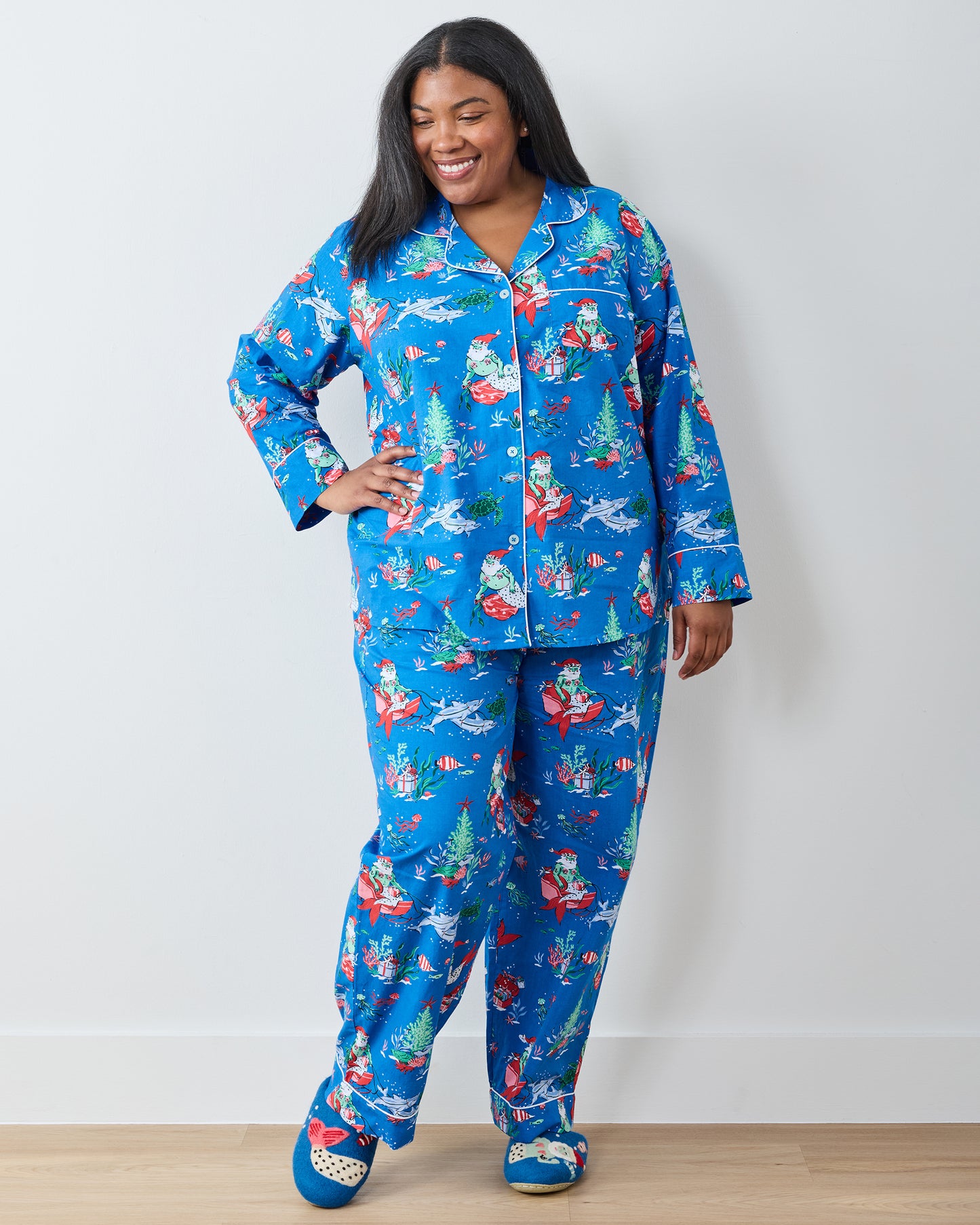 Merry Mermen - Petite Long PJ Set - Dolphin Tail - Printfresh