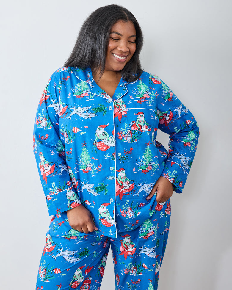 Merry Mermen - Petite Long PJ Set - Dolphin Tail - Printfresh