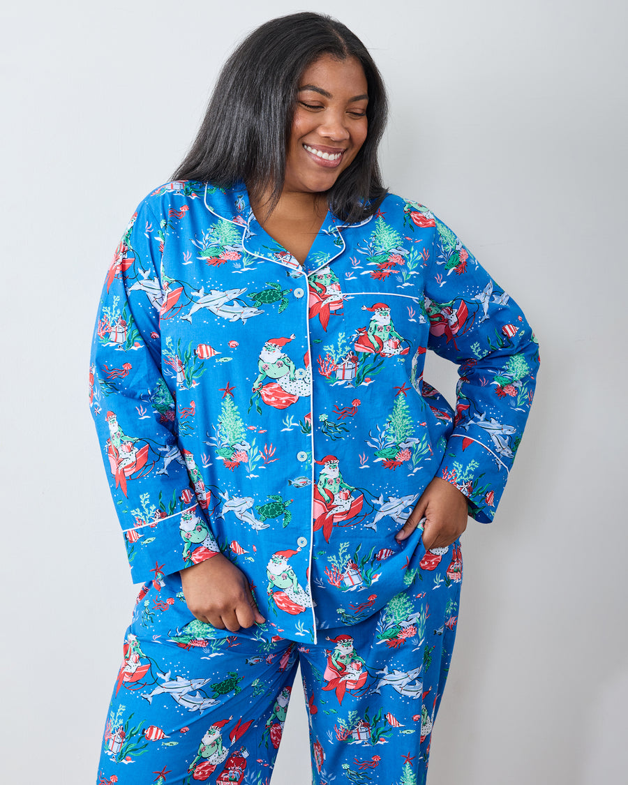 Merry Mermen - Petite Long PJ Set - Dolphin Tail - Printfresh