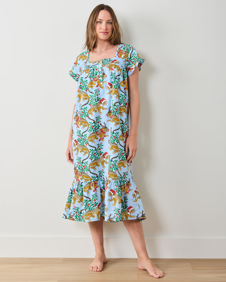 Very Merry Bagheera - Daylight Nightgown - Pale Blue - Printfresh