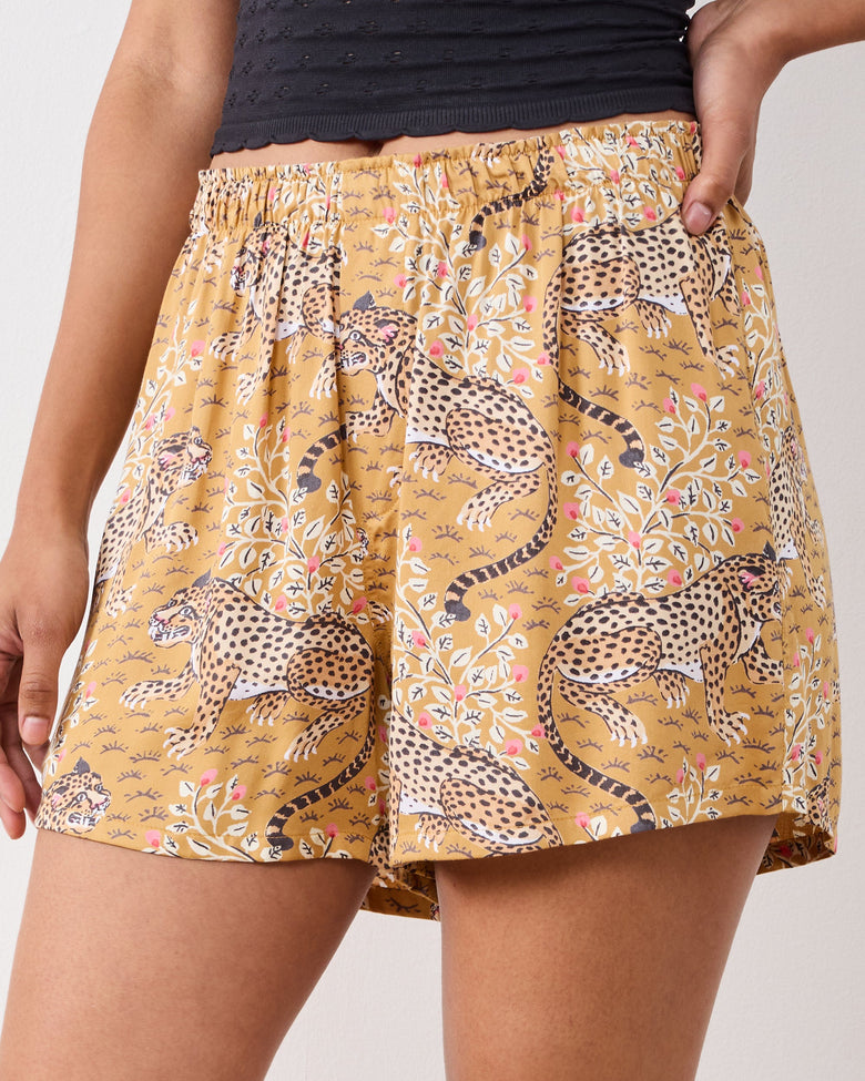 Bagheera - Eco Satin Boyfriend Boxer - Tobacco - Printfresh
