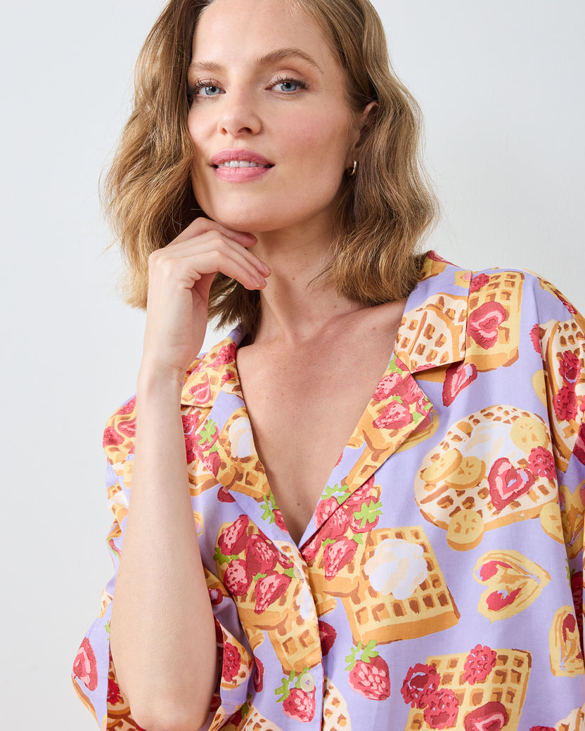 Waffles in Bed - Tall Eco Satin Wildest Dreams Set - Lavender - Printfresh