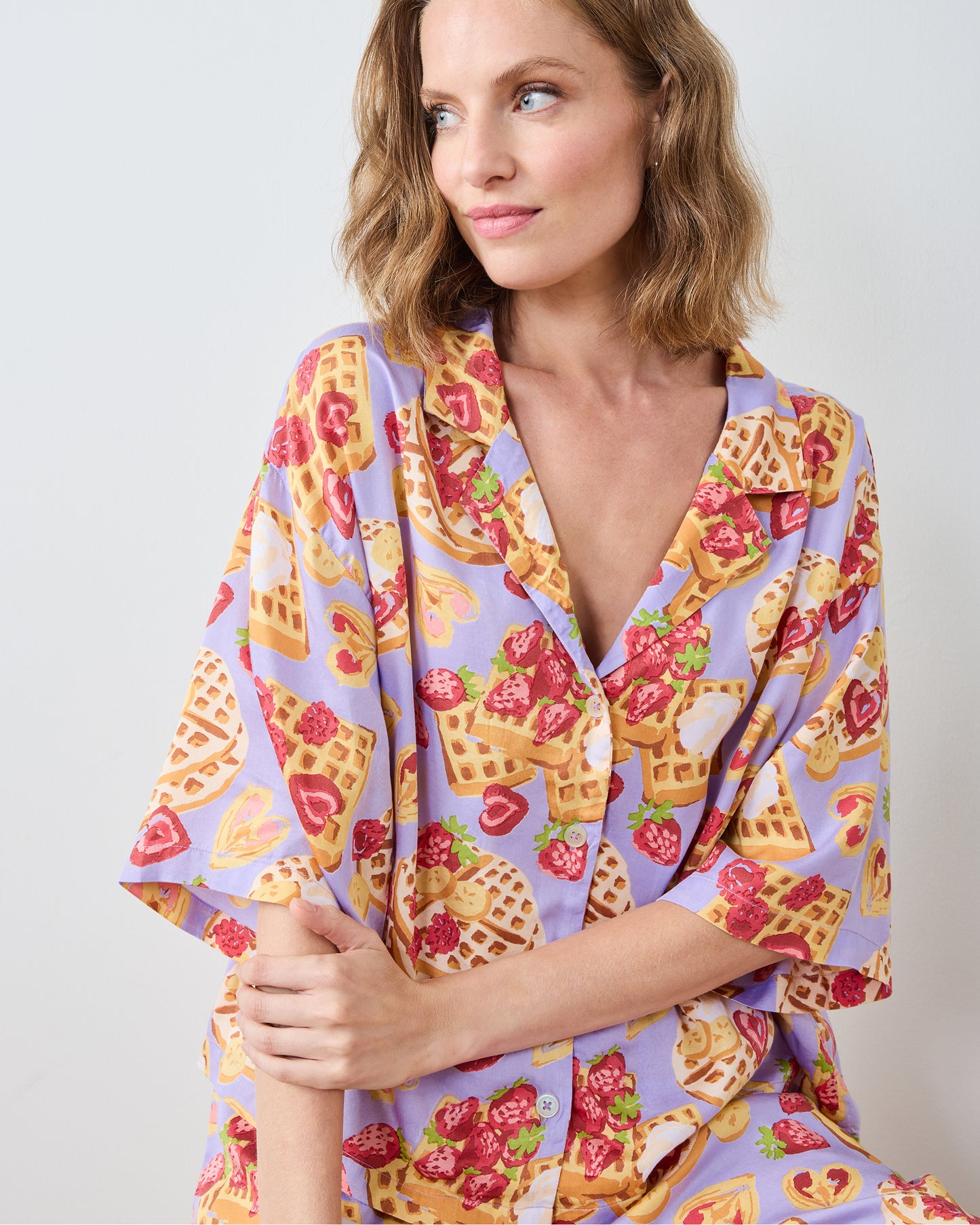 Waffles In Bed - Eco Satin Wildest Dream Set - Lavender - Printfresh