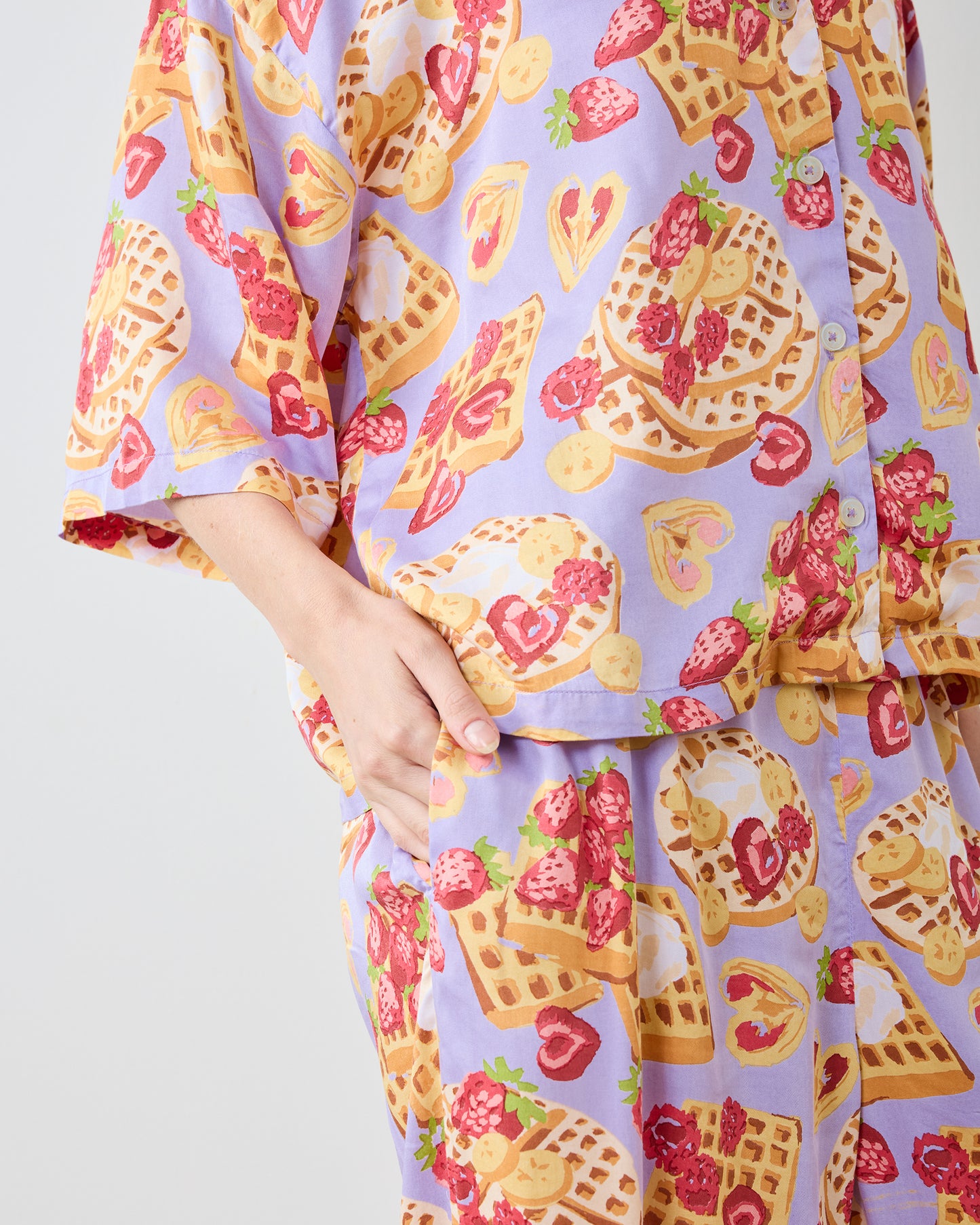 Waffles in Bed - Tall Eco Satin Wildest Dreams Set - Lavender - Printfresh