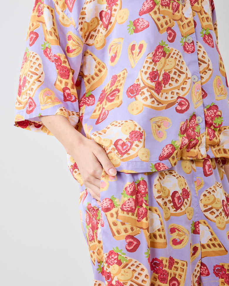 Waffles in Bed - Tall Eco Satin Wildest Dreams Set - Lavender - Printfresh