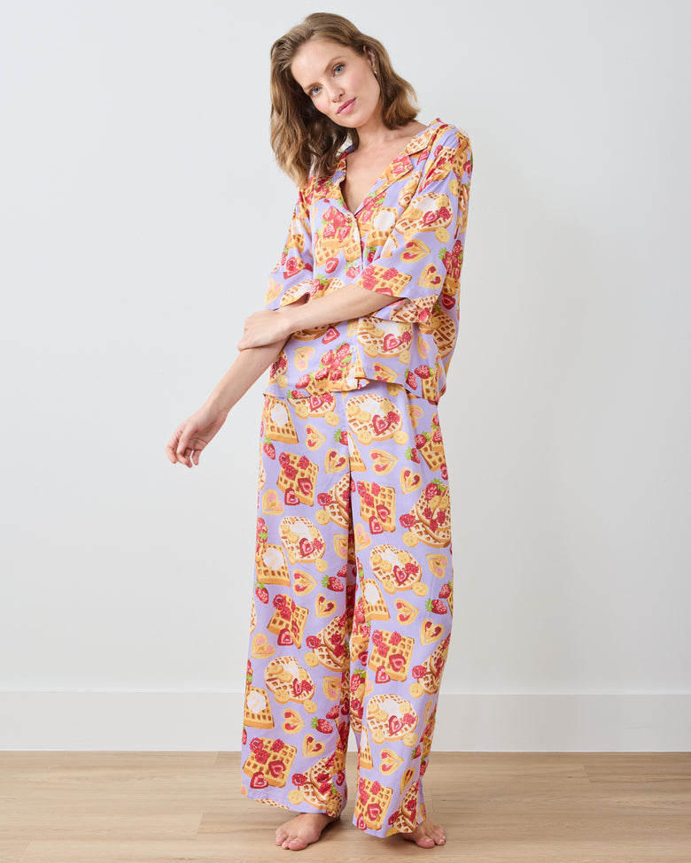 Waffles In Bed - Eco Satin Wildest Dream Set - Lavender - Printfresh