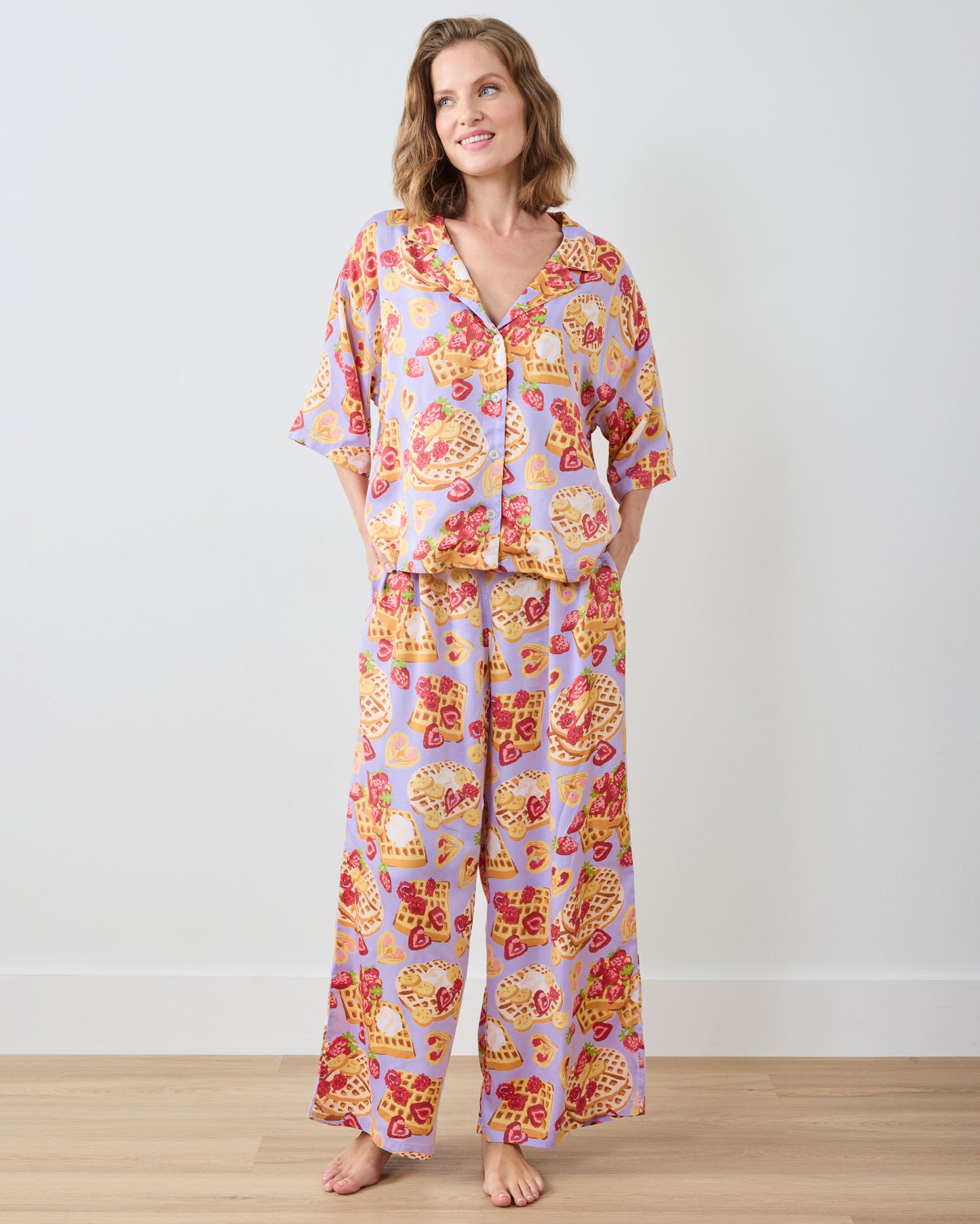 Waffles in Bed - Petite Eco Satin Wildest Dreams Set - Lavendar - Printfresh