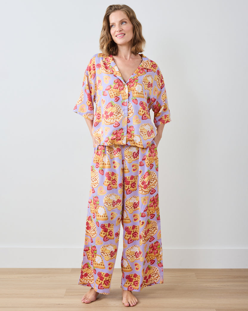 Waffles in Bed - Petite Eco Satin Wildest Dreams Set - Lavendar - Printfresh