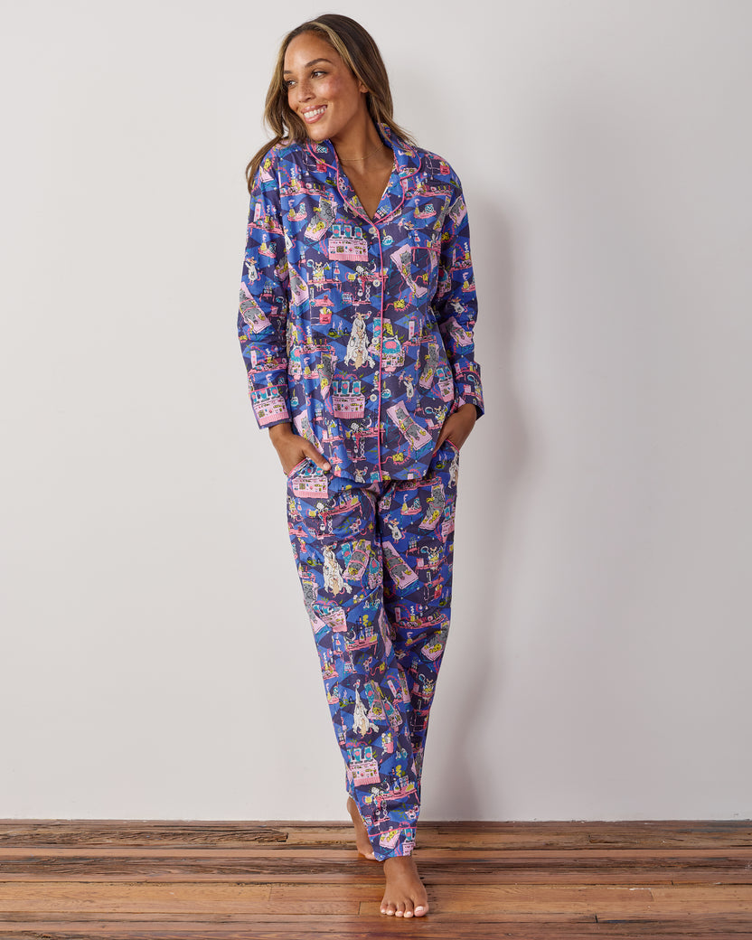 It's Alive - Long PJ Set - Checkered Sapphire