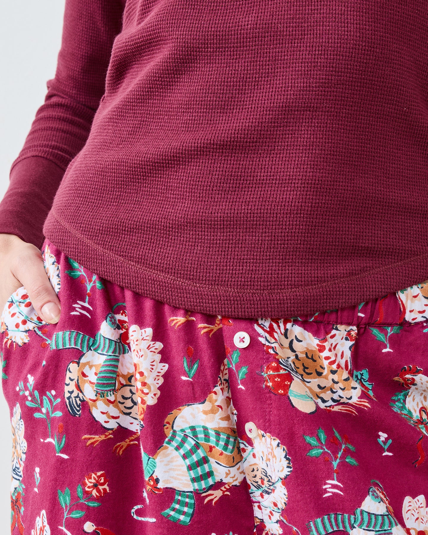 Wine - Cozy Henley - Thermal - Printfresh