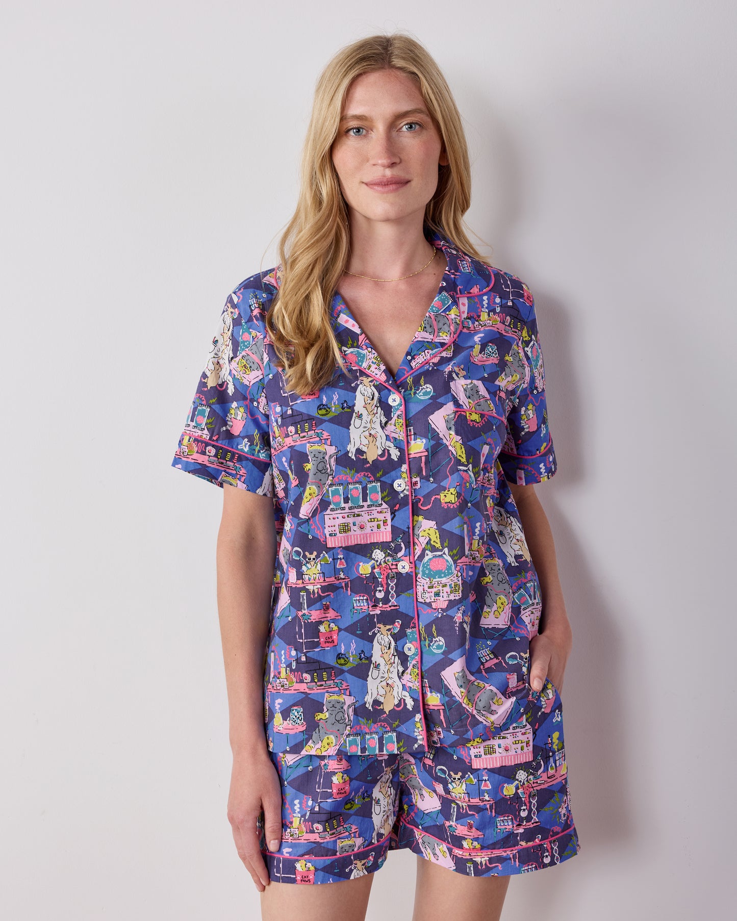 It's Alive - Short PJ Set - Checkered Sapphire