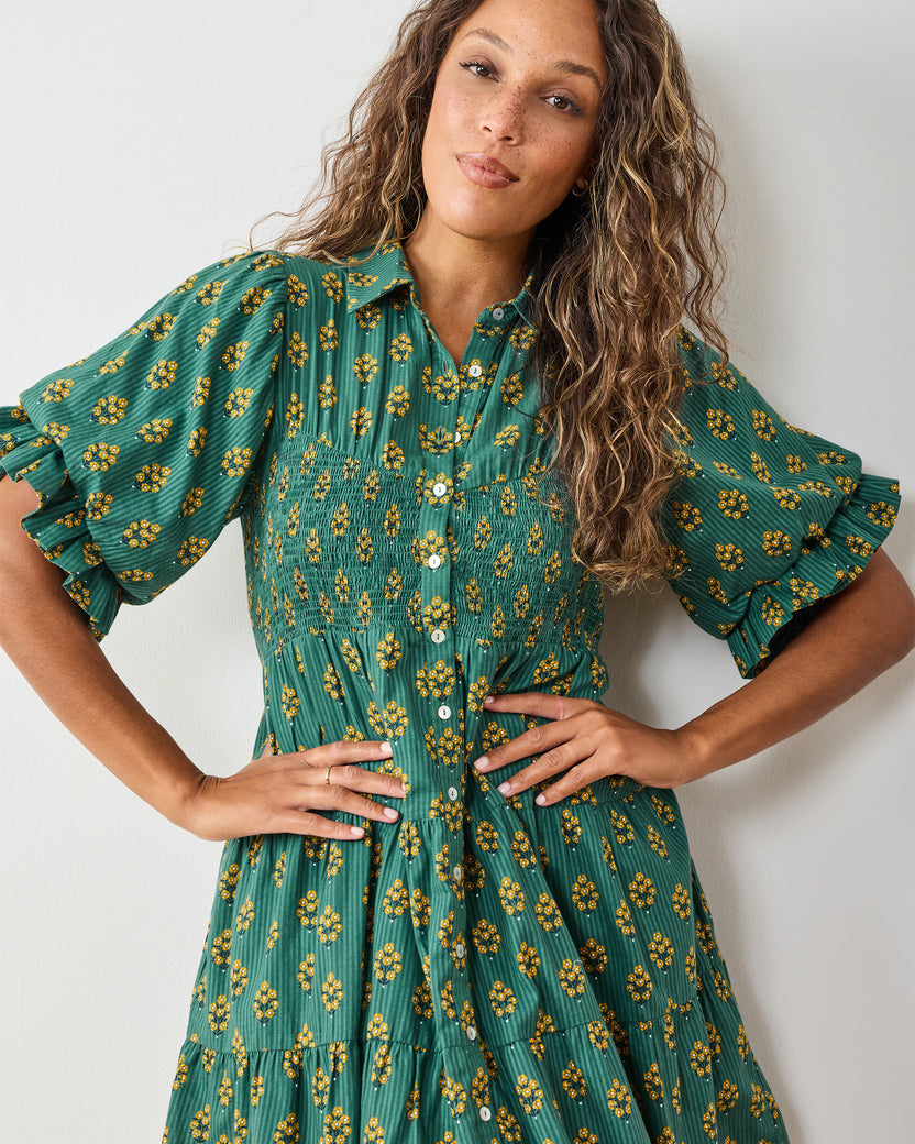 Texas Bouquet - Sienna Dress - Desert Moss - Printfresh