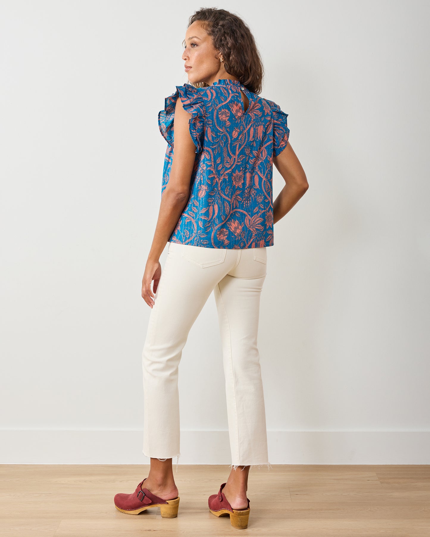 Etched Vine - When In Doubt Blouse - Turquoise Blush - Printfresh