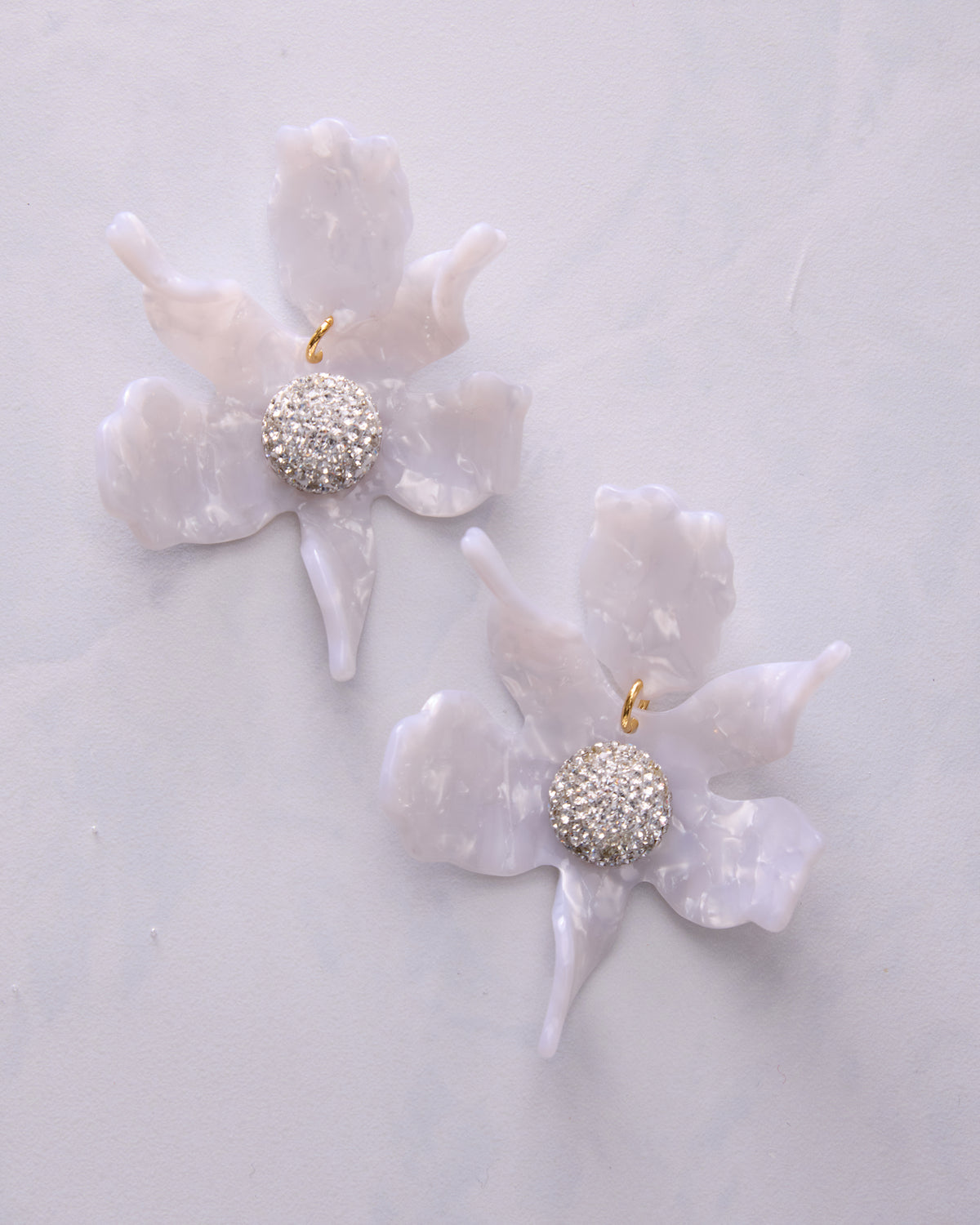 Mother of Pearl - Crystal Lily Earrings - Lele Sadoughi - Printfresh