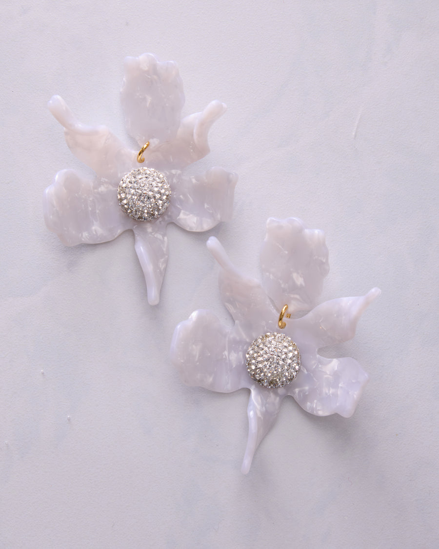 Mother of Pearl - Crystal Lily Earrings - Lele Sadoughi - Printfresh