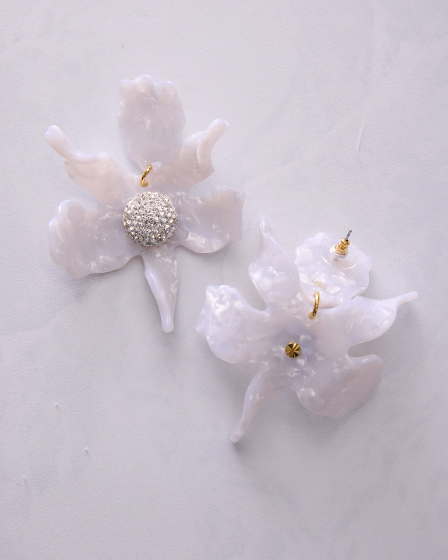 Mother of Pearl - Crystal Lily Earrings - Lele Sadoughi - Printfresh