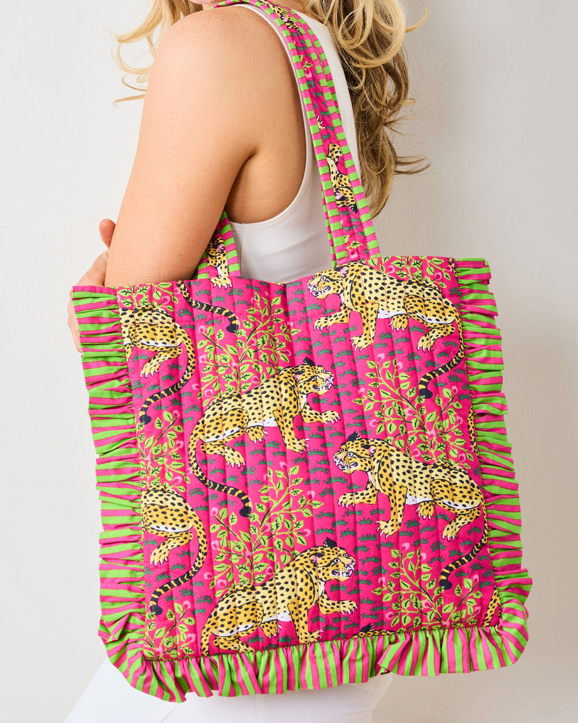 Bagheera - Ruffle Tote - Hot Pink - Printfresh