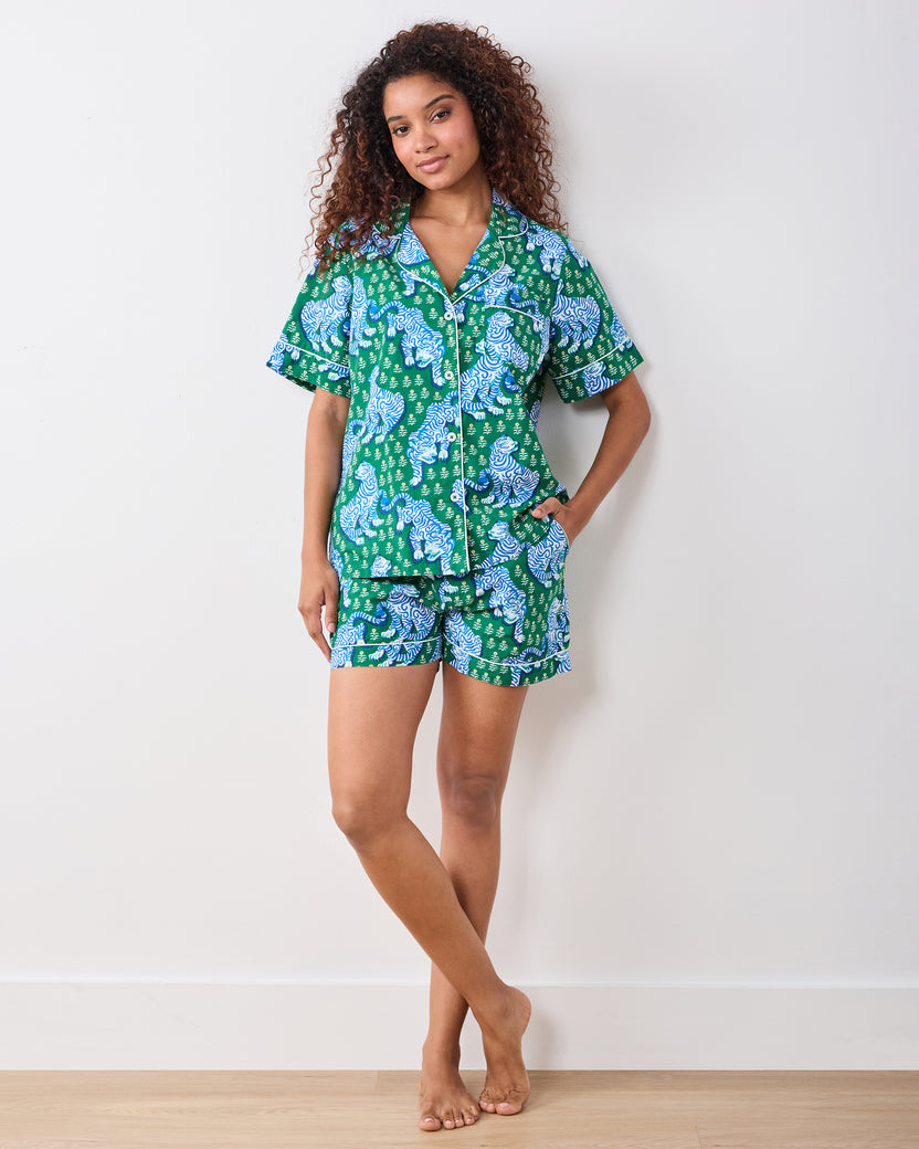 Tiger Queen - Short PJ Set - Jade - Printfresh