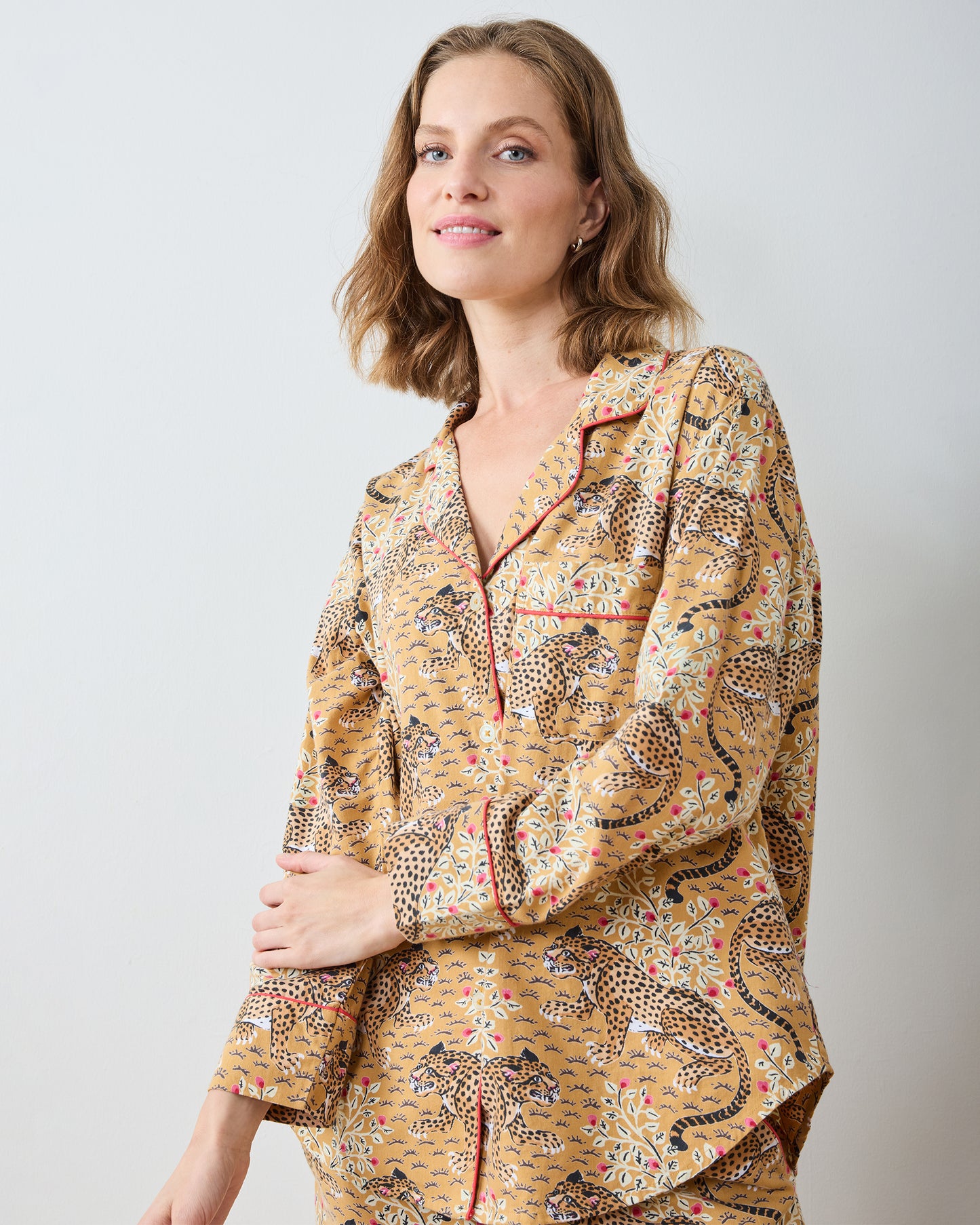 Bagheera - Lightweight Flannel Long PJ Set - Tobacco - Printfresh