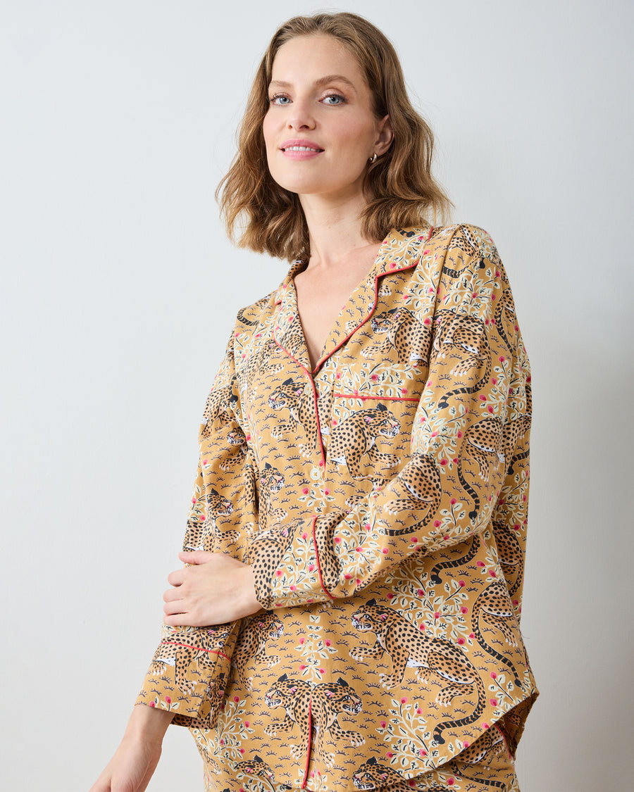 Bagheera - Lightweight Flannel Long PJ Set - Tobacco - Printfresh