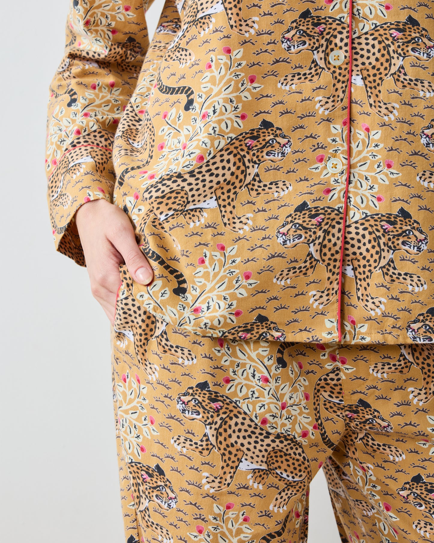 Bagheera - Lightweight Flannel Long PJ Set - Tobacco - Printfresh