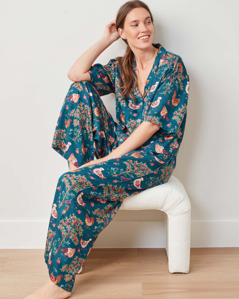 Hen House - Petite Eco Satin Wildest Dreams Set - Navy - Printfresh