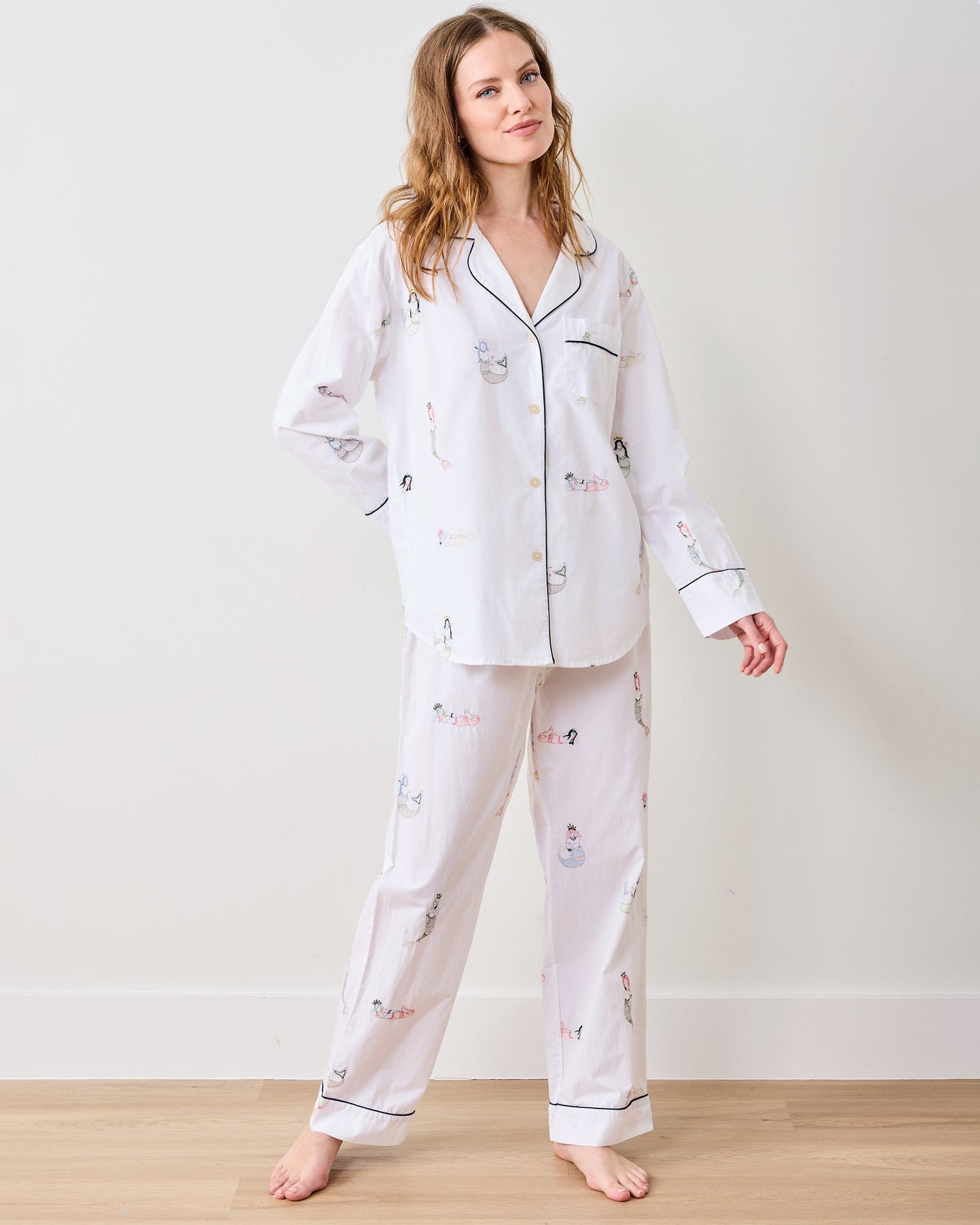 Daughters of Triton - Petite Long PJ Set - Cloud - Printfresh