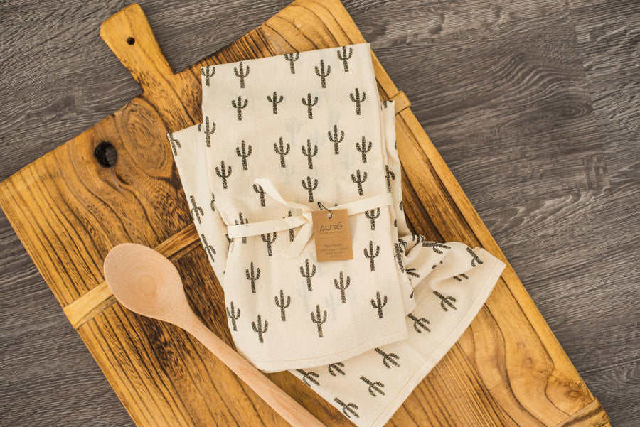 Organic Cotton Saguaro Tea Towel, Eco Friendly, Flour Sack - Printfresh