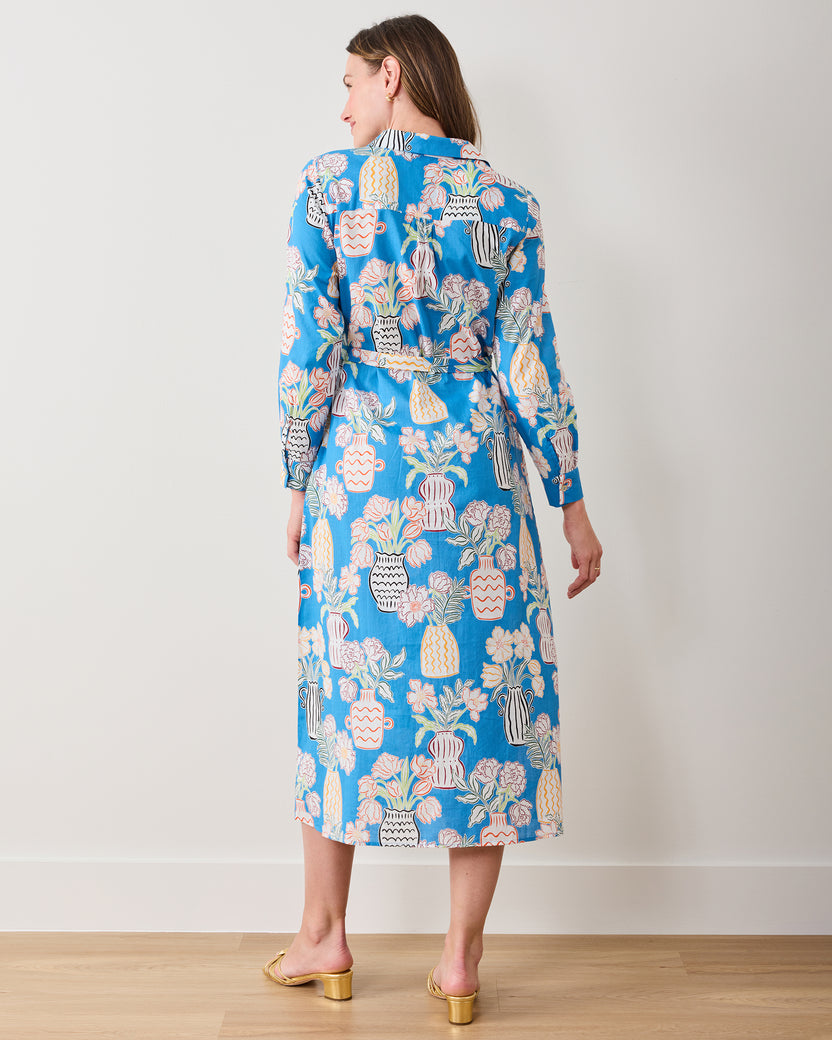 Antique Vases - Monaco Dress - Blue Sky - Printfresh