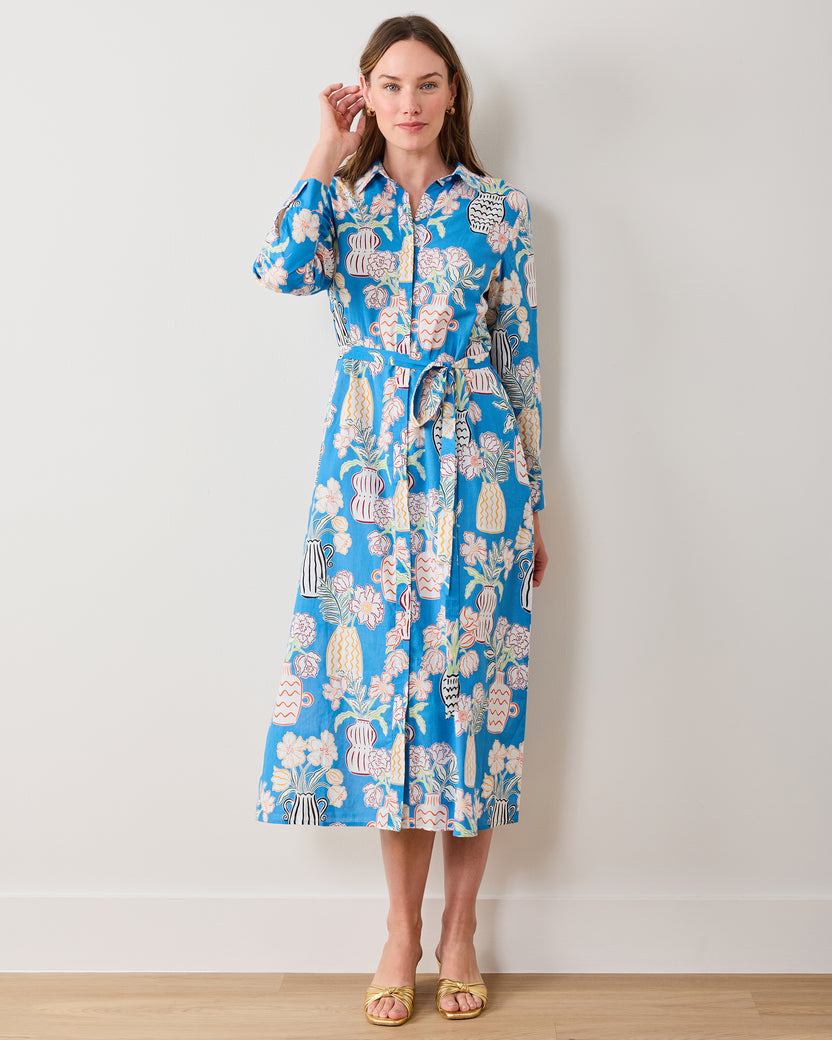 Antique Vases - Monaco Dress - Blue Sky - Printfresh