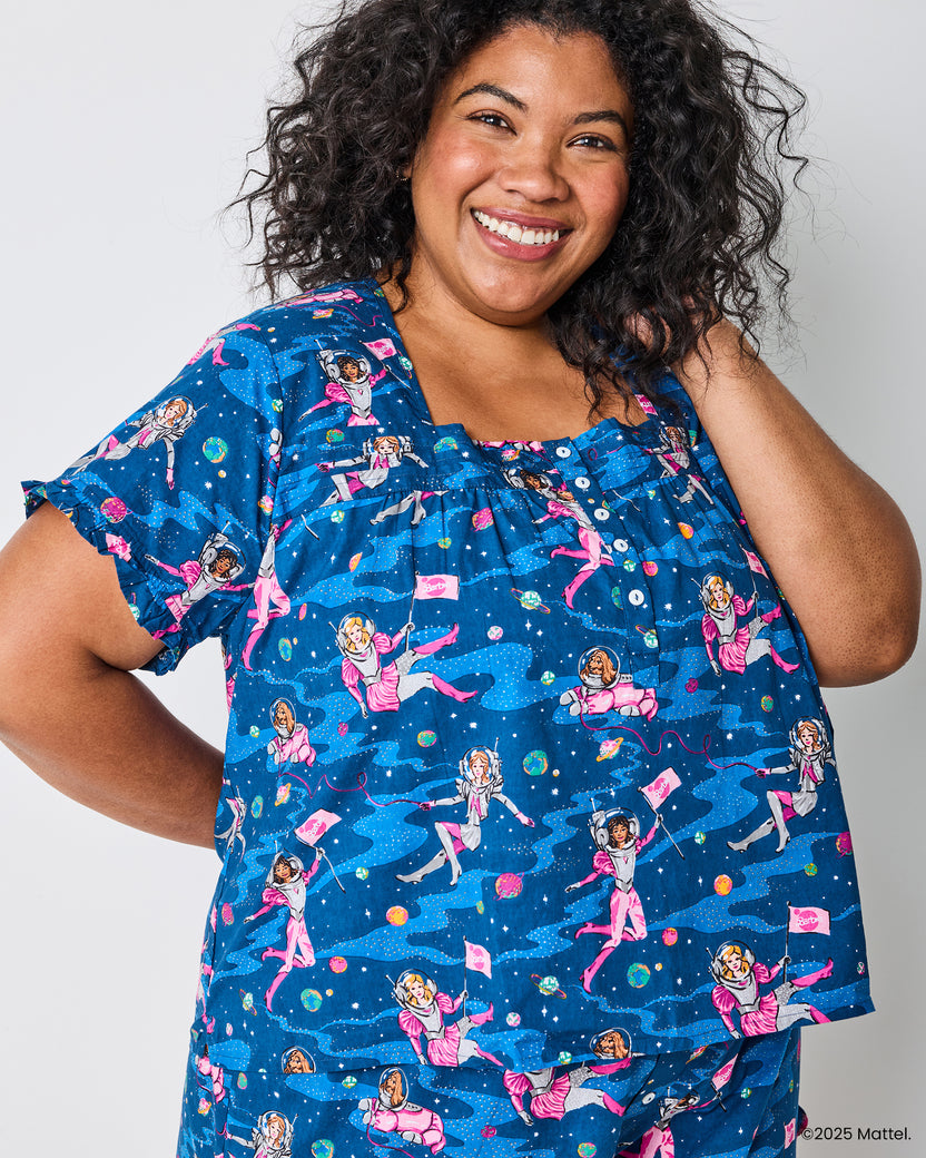 Barbie™ + Printfresh Astronaut Barbie - Pintuck Cropped Pant Set - Galaxy Blue - Printfresh