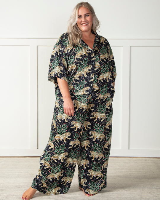 Bagheera - Satin Wildest Dreams Pajama Set - Ink - Printfresh