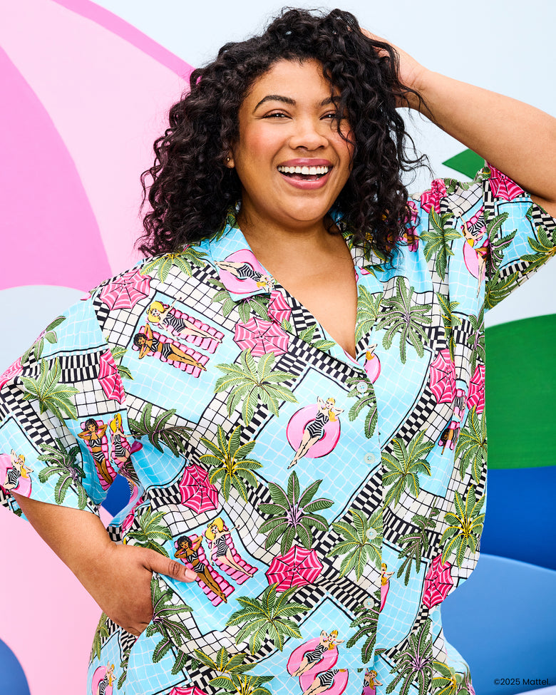 Barbie™ + Printfresh Retro Relaxation - Satin Wildest Dreams Set - Retro Blue - Printfresh