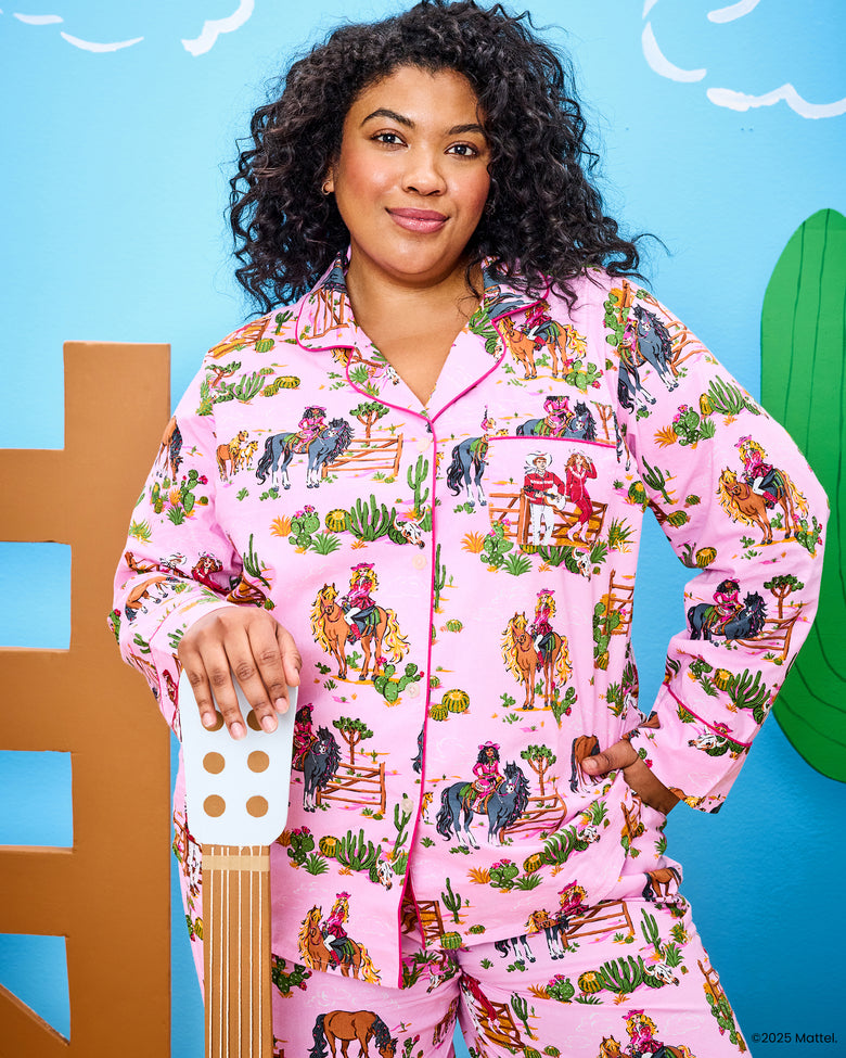Barbie™ + Printfresh Western Barbie - Long PJ Set - Cowgirl Pink - Printfresh