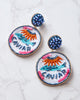 Champagne & Caviar - Beaded Earrings - Blue - Printfresh