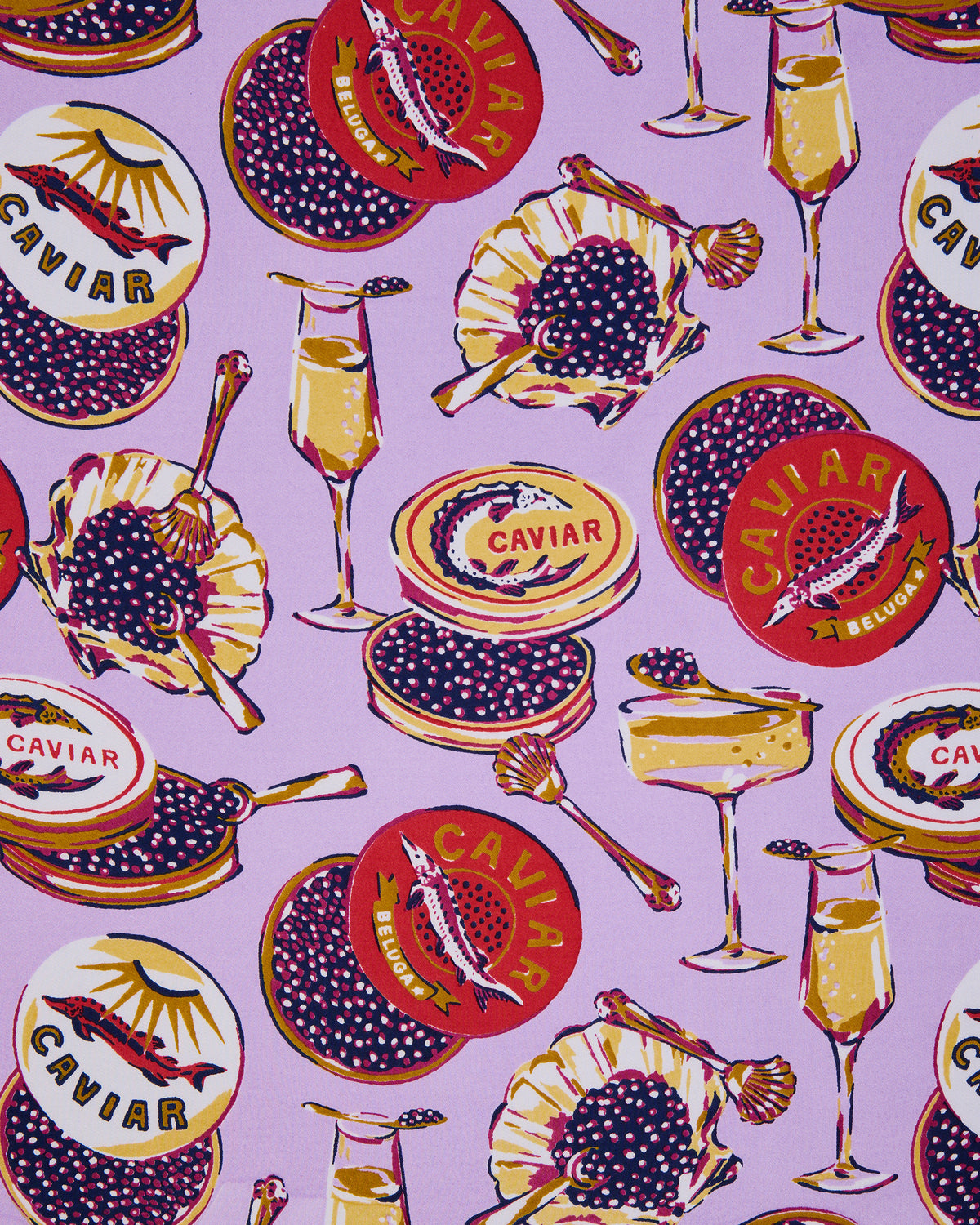 Champagne & Caviar - Tea Towels Set Of 2 - Lavender Spritz - Printfresh