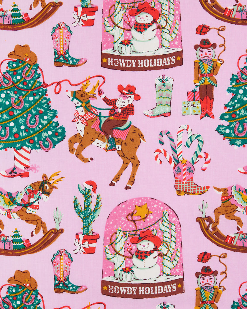 Cowboy Christmas - Pet Bandana - Pink Boots - Printfresh