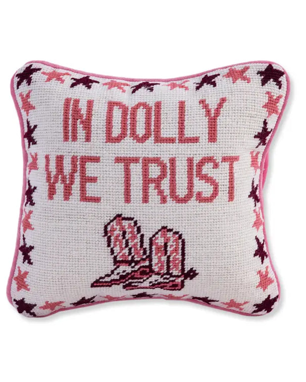 Pink Combo - Trust Dolly Needlepoint Pillow - Furbish Studio - Printfresh