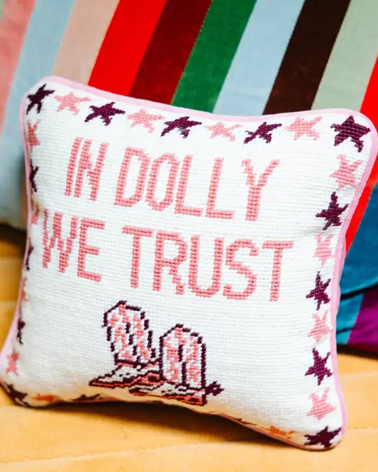 Pink Combo - Trust Dolly Needlepoint Pillow - Furbish Studio - Printfresh