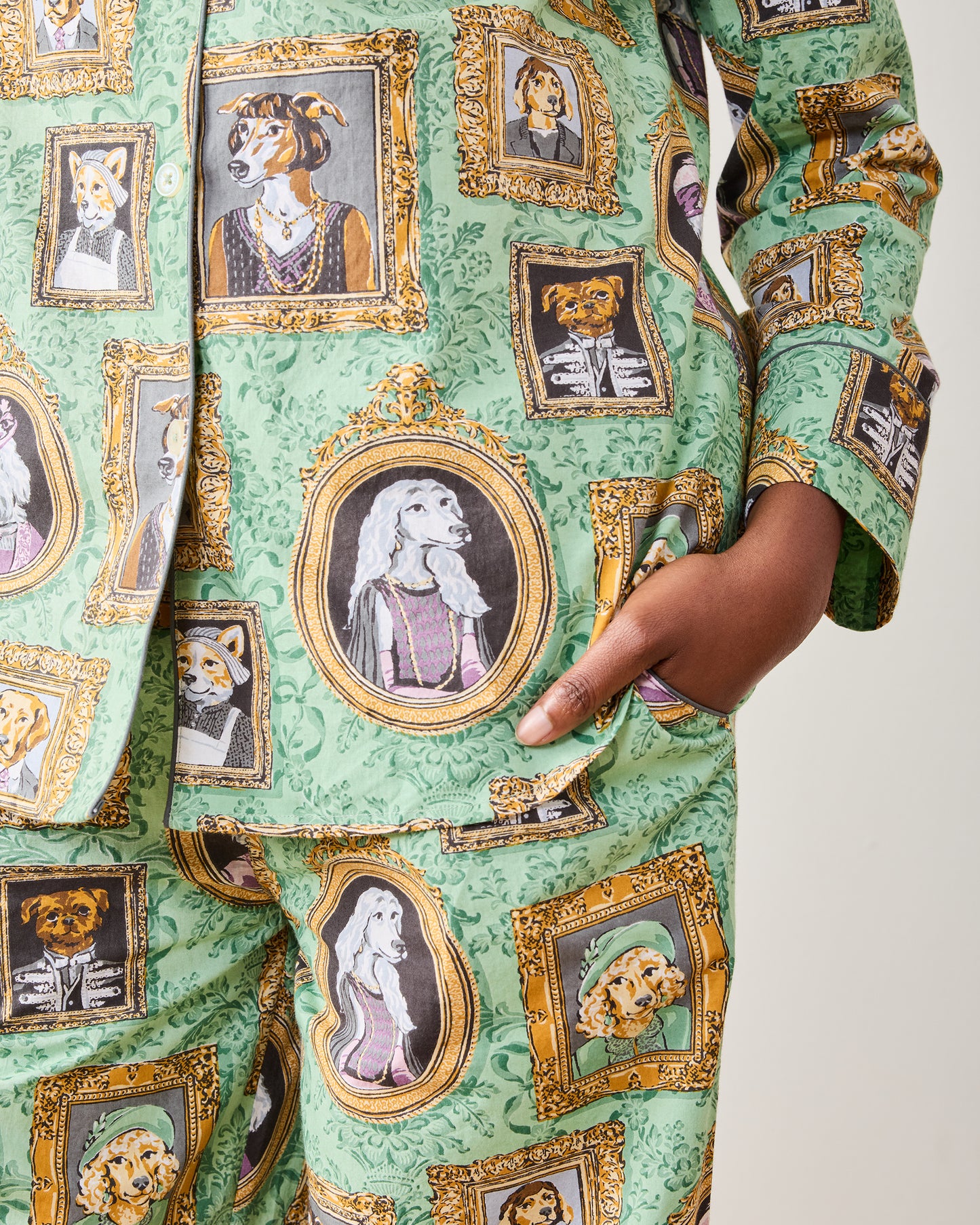 PF + Downton Abbey: The Grande Finale | Dogton Abbey - Petite Long PJ Set - Green